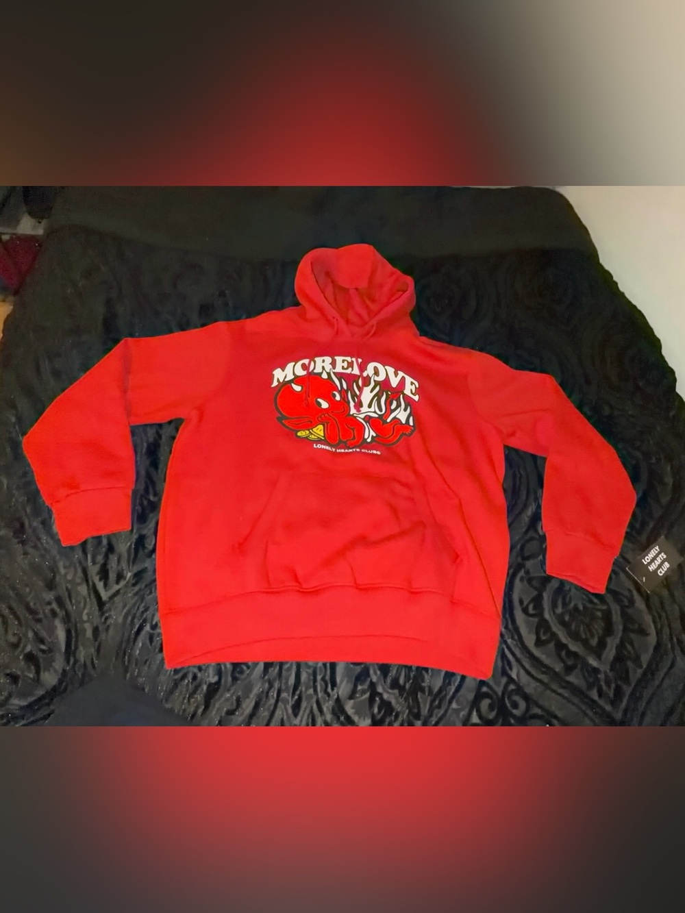 Lonely Hearts Club MORE LOVE Red Graphic Hoodie